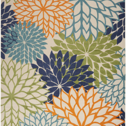 12' X 15' Blue and Green Indoor Outdoor Area Rug
