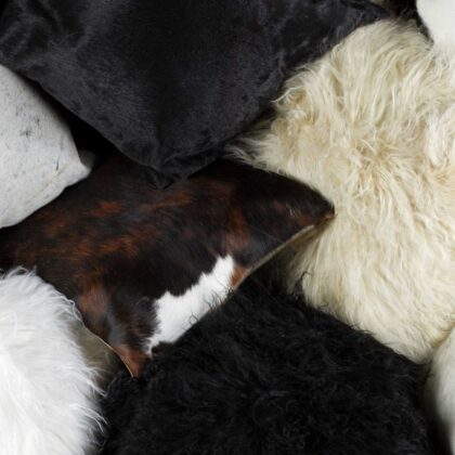 12" X 20" X 5" Gray Sheepskin  Pillow