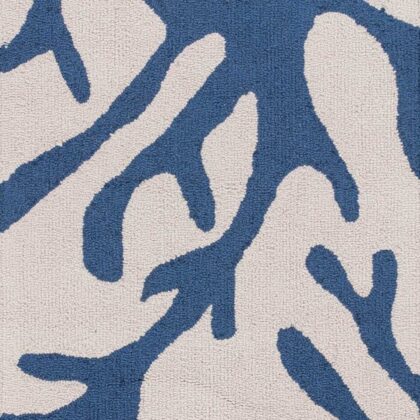 8' Ivory And Blue Runner Rug