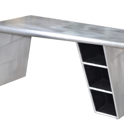 60" Silver Aluminum Writing Desk