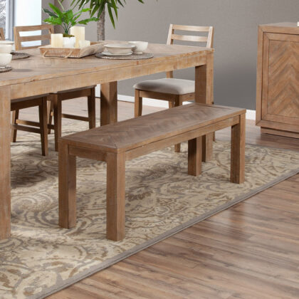 60" Natural Distressed Solid Wood Dining Bench