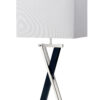 Set of Two 29" Black Metal Table Lamp With White Cone Shade