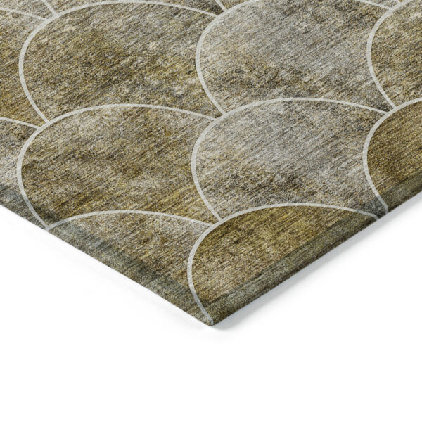 10' X 14' Taupe Beige And Gray Abstract Washable Indoor Outdoor Area Rug