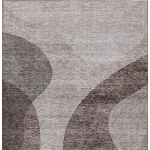 5' X 8' Brown Taupe And Beige Abstract Washable Indoor Outdoor Area Rug