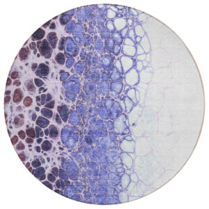 8' Purple Lilac And Eggplant Round Abstract Washable Indoor Outdoor Area Rug