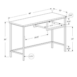 22" White and Silver Computer Desk