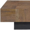 59" Dark Brown And Black Solid Wood Coffee Table