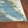 3' X 5' Teal Abstract Splashes Area Rug