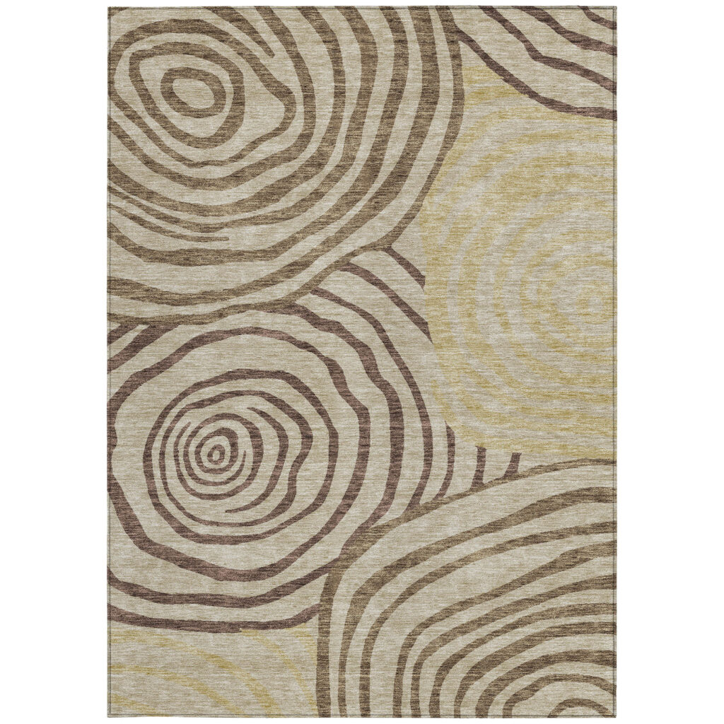 10' X 14' Brown Taupe And Beige Abstract Washable Indoor Outdoor Area Rug