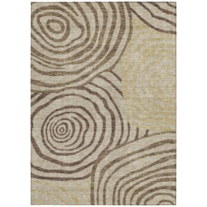 10' X 14' Brown Taupe And Beige Abstract Washable Indoor Outdoor Area Rug