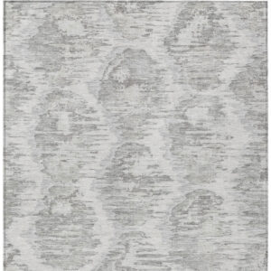 10' X 14' Ivory Silver And Taupe Abstract Washable Indoor Outdoor Area Rug