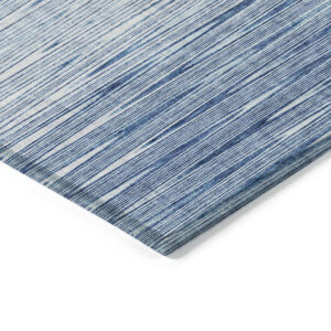 9' X 12' Navy Blue And Sky Blue Abstract Washable Indoor Outdoor Area Rug