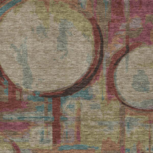 8' X 10' Taupe Beige And Blush Geometric Washable Indoor Outdoor Area Rug