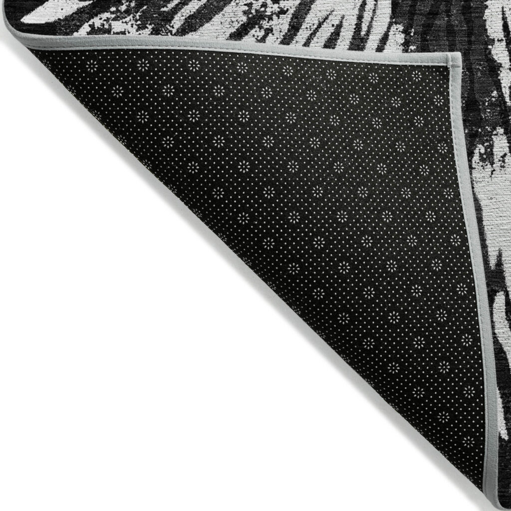 10' X 14' Black Charcoal And Ivory Abstract Washable Indoor Outdoor Area Rug