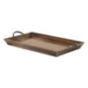 19" Brown Wood Handmade Serving Tray With Handles