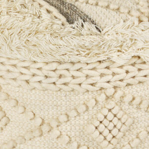 18" Cream Wool Ottoman