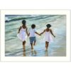 Running On The Beach 1 White Framed Print Wall Art