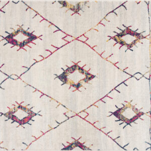 2' X 4' Cream Damask Area Rug