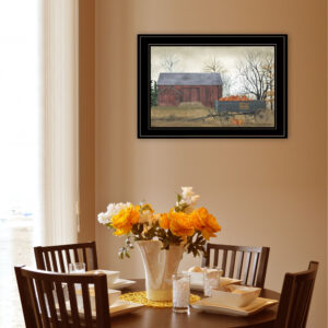 Pumpkin Wagon 4 Black Framed Print Wall Art