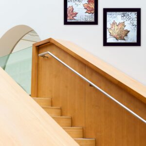 Set Of Two Fall Leaves Abstract Black Framed Print Wall Art