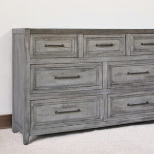 62" Brown Solid Wood Seven Drawer Double Dresser