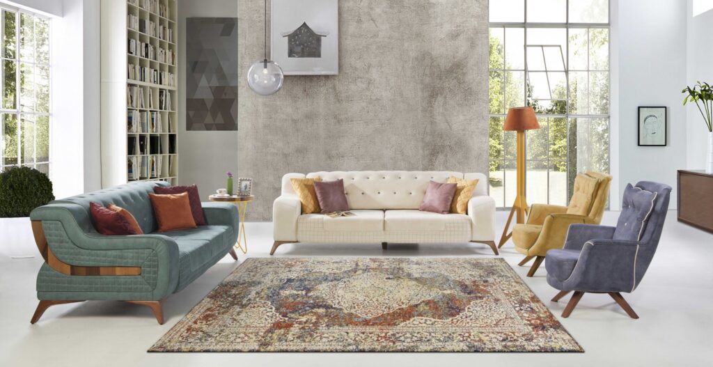 5' X 8' Multi Color Vintage Bordered Indoor Area Rug