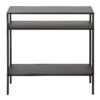 24" Black Steel End Table With Two Shelves