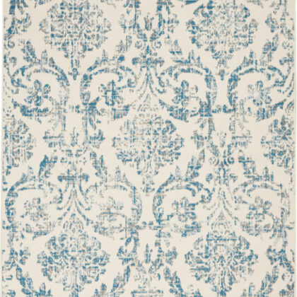 4' X 6' Cream Damask Power Loom Area Rug
