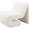 26" White Corduroy And Upholstered Lounge Chair
