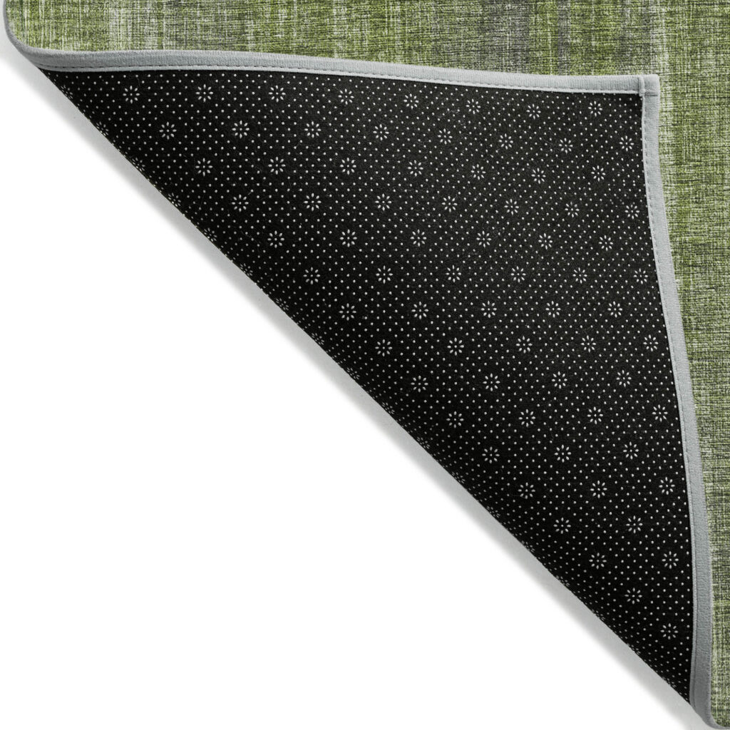 2' X 3' Green Striped Washable Non Skid Indoor Outdoor Area Rug