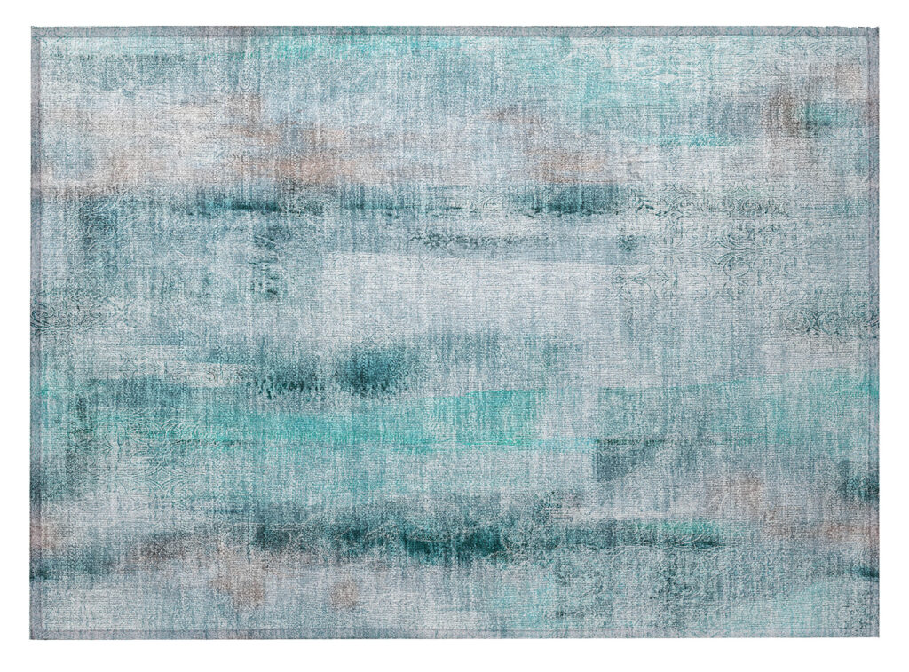 2' X 3' Teal Washable Non Skid Indoor Outdoor Area Rug