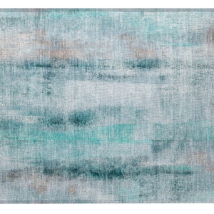 2' X 3' Teal Washable Non Skid Indoor Outdoor Area Rug