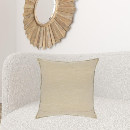 22" X 22" Black Leather Zippered Pillow