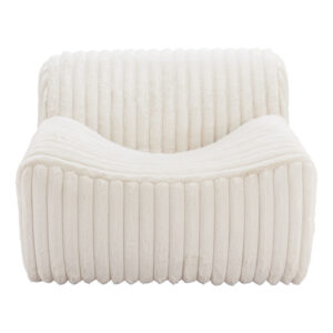 39" Cream Faux Fur And Upholstered Tufted Lounge Chair