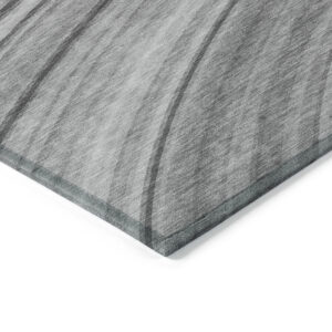 5' X 8' Gray Silver And Ivory Abstract Washable Indoor Outdoor Area Rug