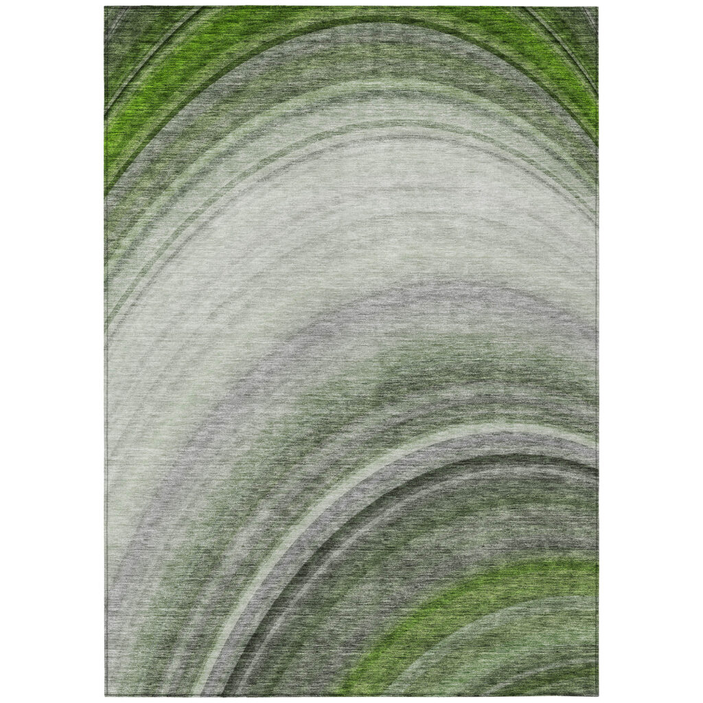 10' X 14' Green And Artichoke Green Abstract Washable Indoor Outdoor Area Rug