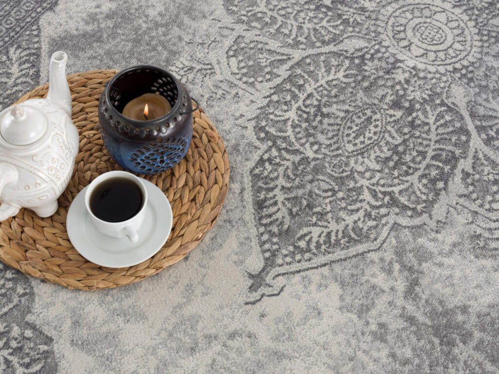 2’ X 13’ Gray Distressed Medallion Runner Rug