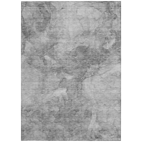 10' X 14' Gray Silver And Charcoal Nautical Washable Indoor Outdoor Area Rug