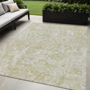 5' X 8' Beige Tan And Taupe Abstract Washable Indoor Outdoor Area Rug