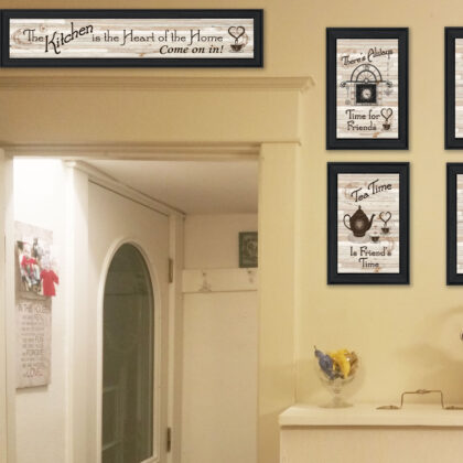 Set Of Five Kitchen Friendship Collection Ii 2 Black Framed Print Kitchen Wall Art
