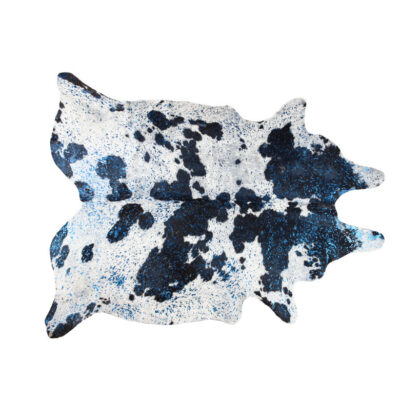 6' x 7' Black and White Cowhide Hand Knotted Area Rug