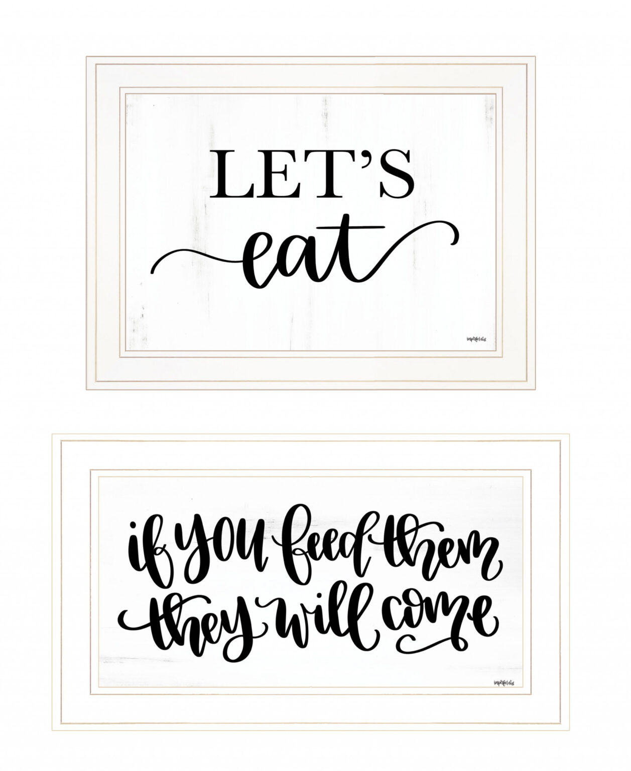 Set Of Two Lets Eat Or Feed Them 1 White Framed Print Wall Art