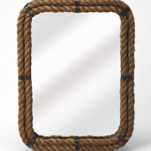25" Brown Framed Accent Mirror
