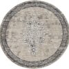 5' X 8' Sand Or Charcoal Medallion Bordered Area Rug