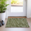 2' X 3' Green Abstract Washable Non Skid Indoor Outdoor Area Rug