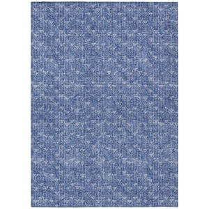 8' X 10' Navy Blue Geometric Washable Non Skid Indoor Outdoor Area Rug