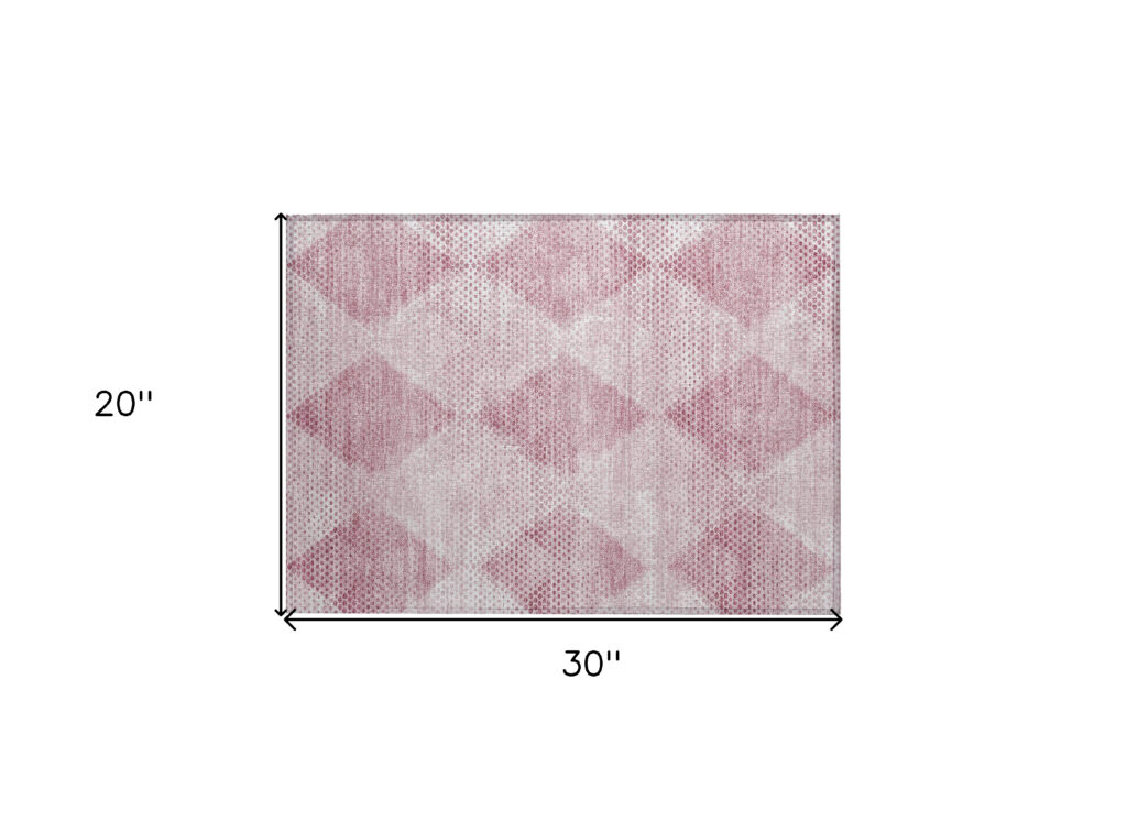 2' X 3' Merlot Geometric Washable Non Skid Indoor Outdoor Area Rug