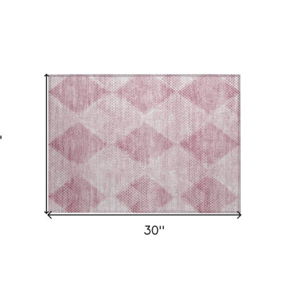 2' X 3' Merlot Geometric Washable Non Skid Indoor Outdoor Area Rug