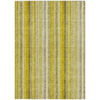5' X 8' Gold Striped Washable Non Skid Indoor Outdoor Area Rug