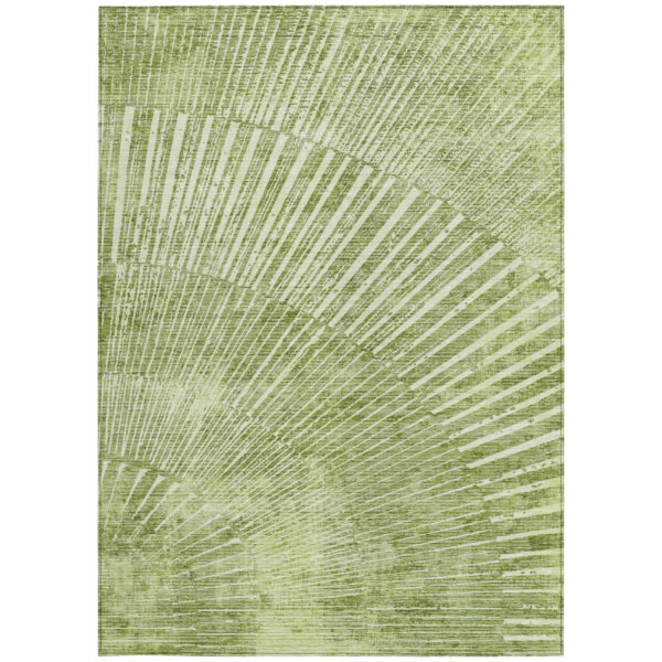10' X 14' Sage Abstract Washable Non Skid Indoor Outdoor Area Rug